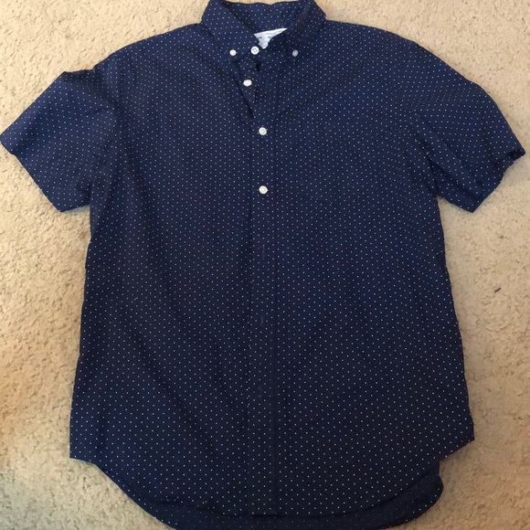 mens polka dot dress shirt short sleeve